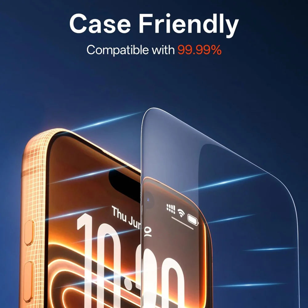 For iPhone 18 Pro / 17 Pro 10Pcs Screen Protector 3D Large Arc Edge Thick Glue HD Clear High Aluminium-silicon Glass Film (NOT Complete Covering) - As Shown - 2