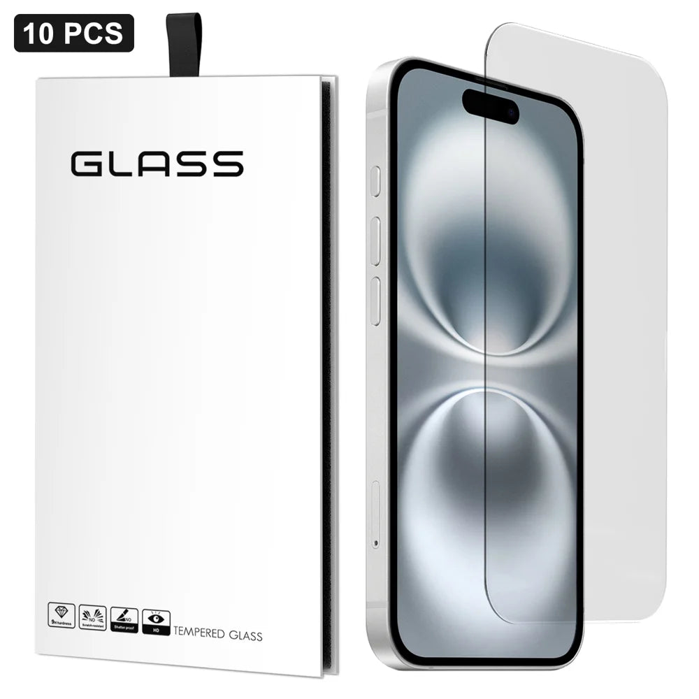For iPhone 17e / 16e 10Pcs Screen Protector 3D Large Arc Edge Thick Glue HD Clear High Aluminium-silicon Glass Film (NOT Complete Covering) - As Shown - 1