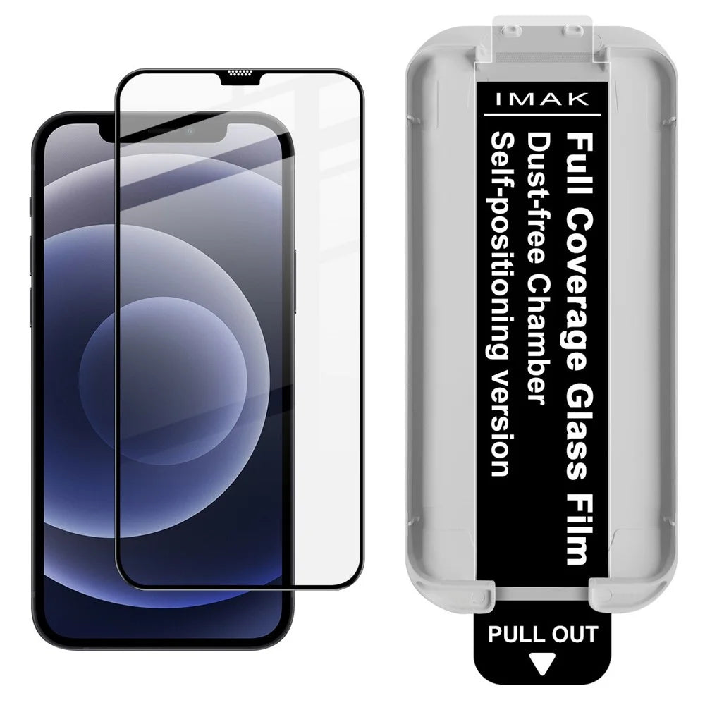 IMAK 3Pcs For iPhone 12 Pro Max Tempered Glass Full Screen Protector Full Glue Film with Dust-free Installation Tool - 2