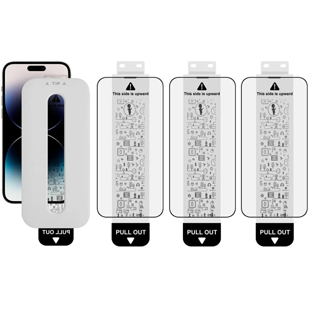IMAK 3Pcs For iPhone 14 Pro Tempered Glass Full Screen Protector Full Glue Film with Dust-free Installation Tool - 1