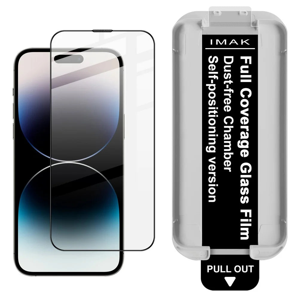 IMAK 3Pcs For iPhone 14 Pro Tempered Glass Full Screen Protector Full Glue Film with Dust-free Installation Tool - 2