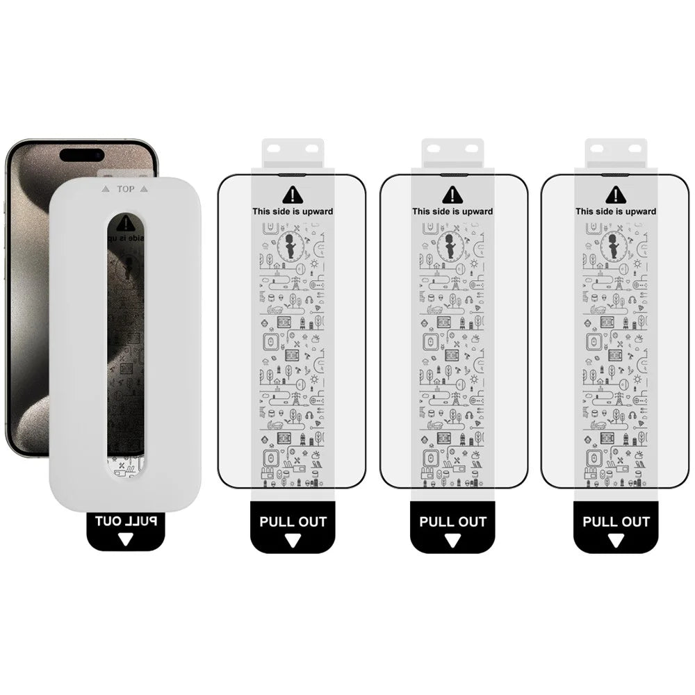 IMAK 3Pcs For iPhone 15 Pro Tempered Glass Full Screen Protector Full Glue Film with Dust-free Installation Tool - 1
