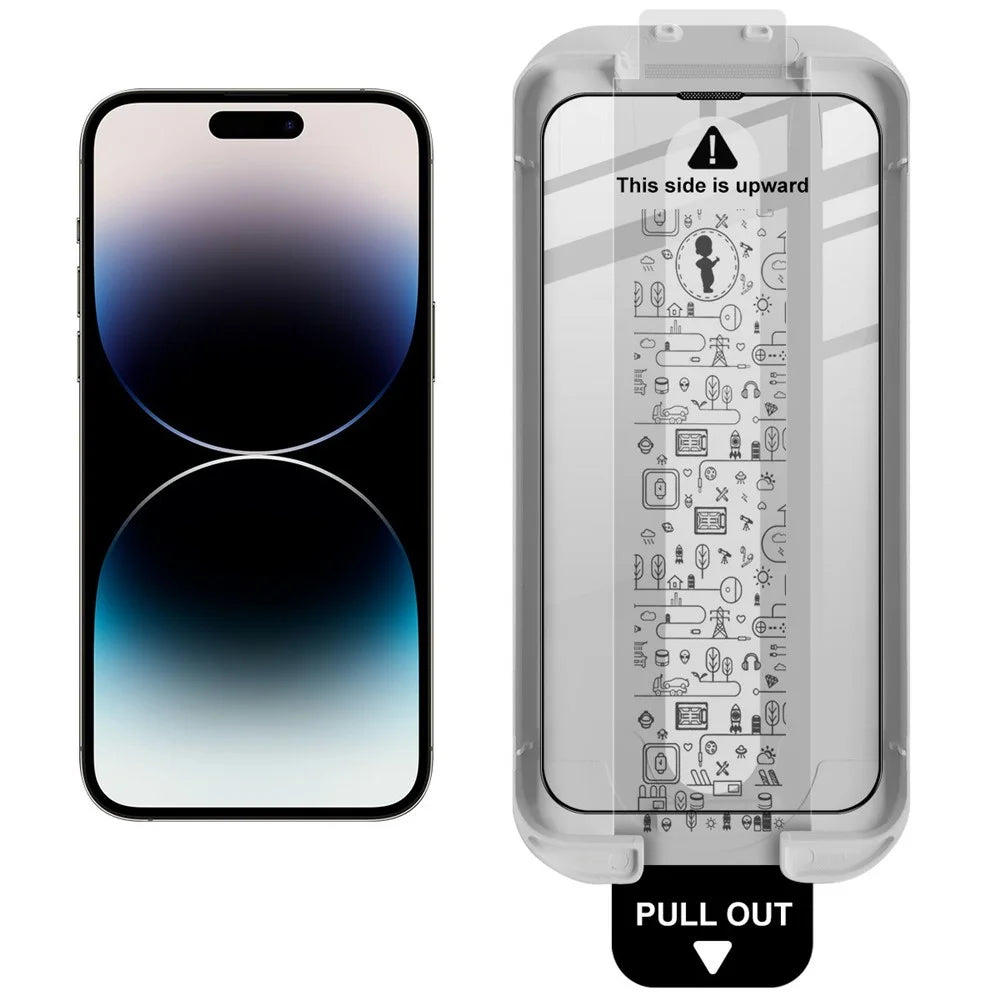 IMAK 3Pcs For iPhone 15 Pro Tempered Glass Full Screen Protector Full Glue Film with Dust-free Installation Tool - 3