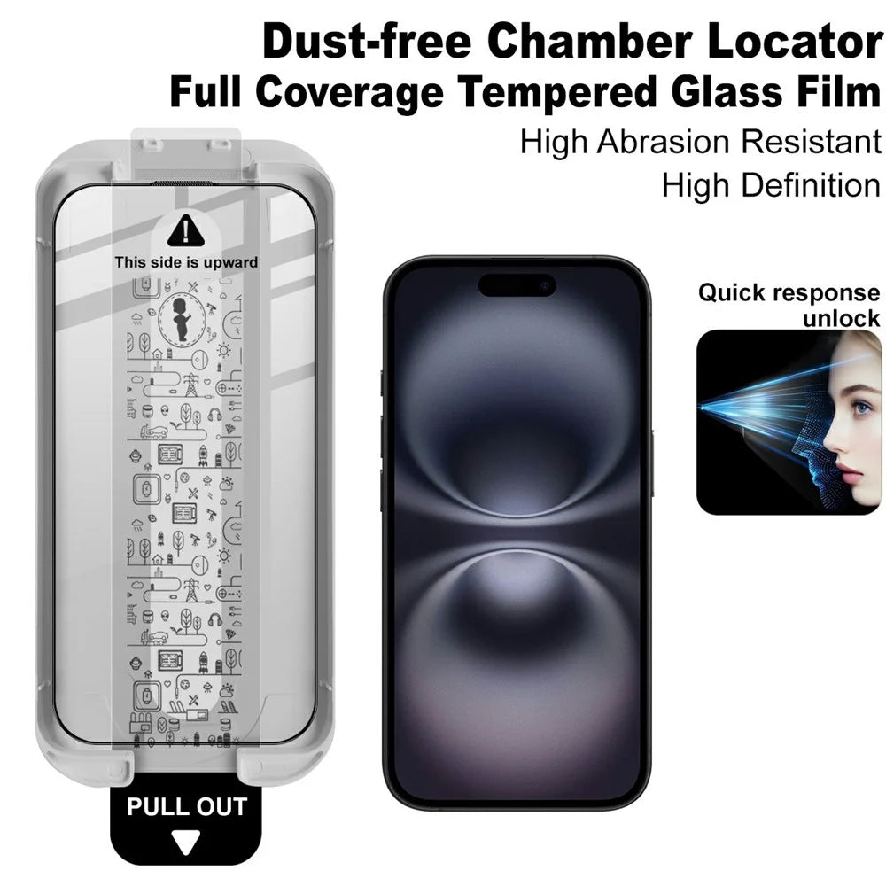 IMAK 3Pcs For iPhone 17 Tempered Glass Full Screen Protector Full Glue Film with Dust-free Installation Tool - 5