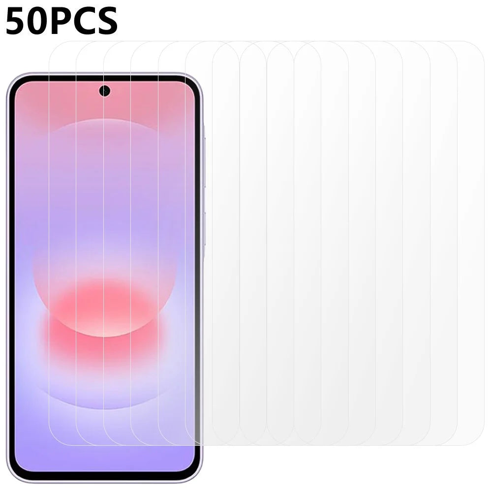 50Pcs For Samsung Galaxy A27 5G Screen Protector Full Glue Tempered Glass Clear Screen Film (NOT Complete Covering) (No Package, with Wipes Set, Dust-absorber, Guide Sticker) - 1