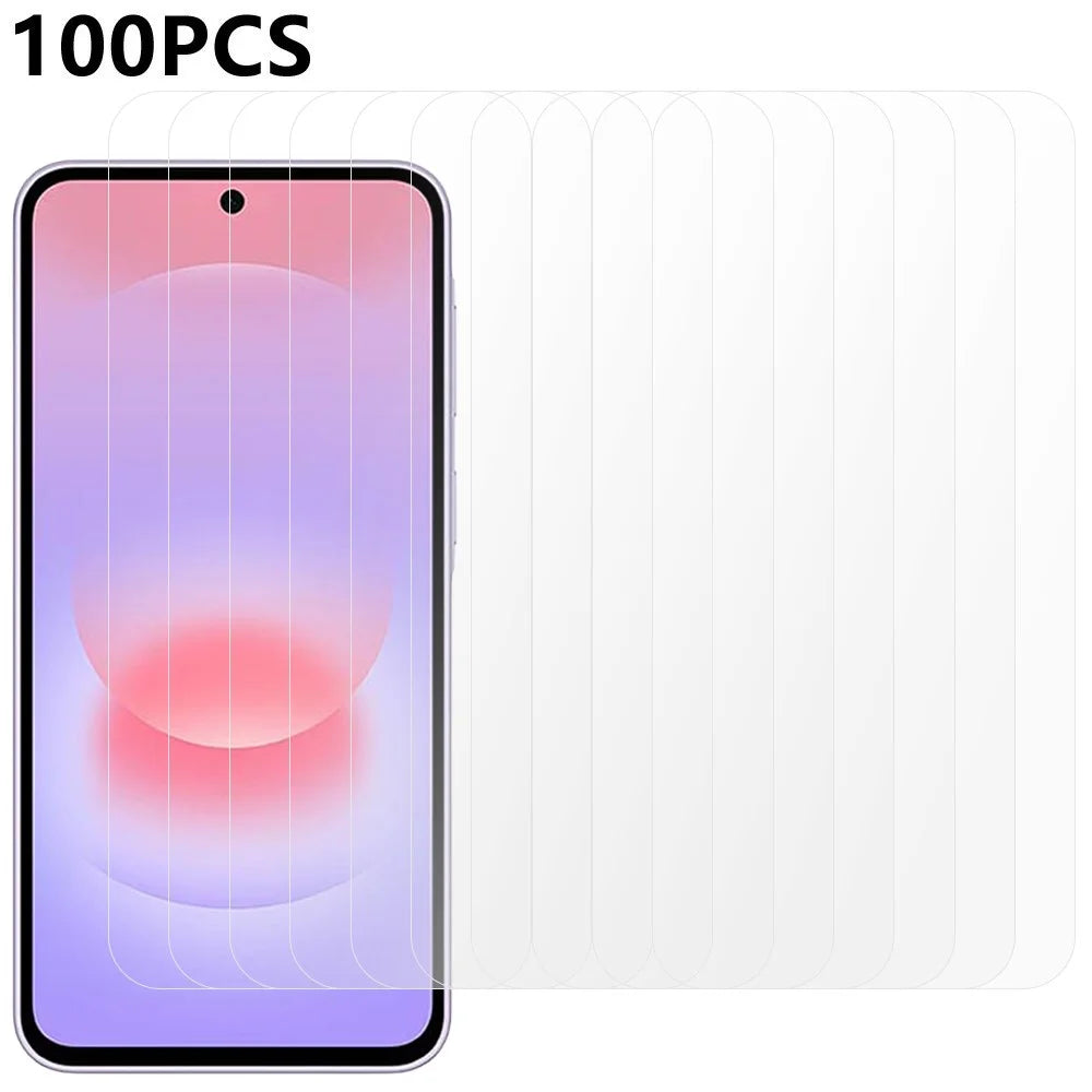 100Pcs For Samsung Galaxy A27 5G Screen Protector Full Glue Anti-Scratch Tempered Glass Film (NOT Complete Covering) (No Package, with Wipes Set, Dust-absorber, Guide Sticker) - 1