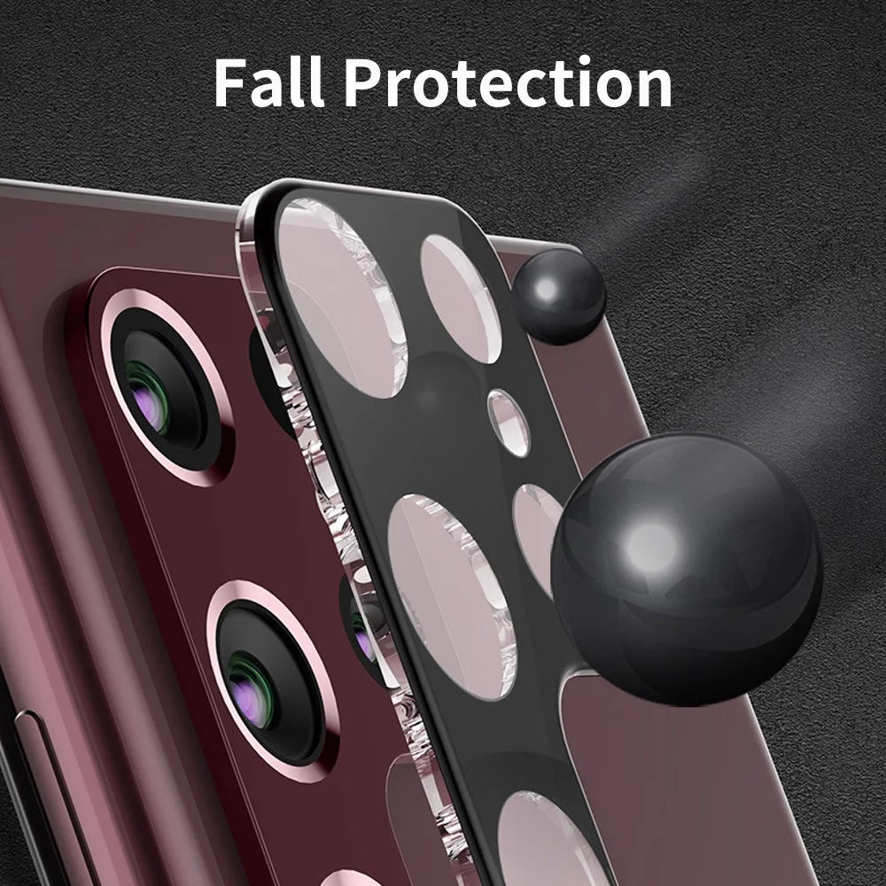ENKAY HAT PRINCE For Samsung Galaxy S23 Ultra Camera Lens Protector Full Cover Full Glue Tempered Glass Scratch Resistant Clear Lens Film - Black - 3