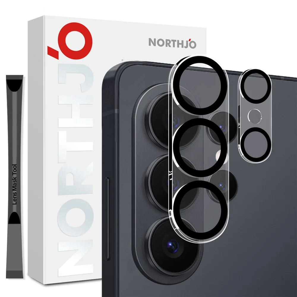NORTHJO For Samsung Galaxy S26 Ultra Silk Printing Camera Lens Protector Tempered Glass HD Clear 3D Full Coverage - 1
