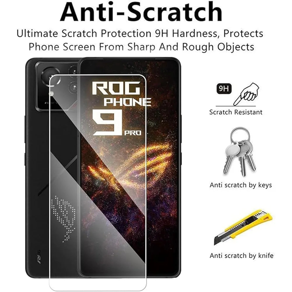 For Asus ROG Phone 9 5G 10Pcs HD Screen Protector High Aluminium-silicon Anti-fingerprint Tempered Glass Film (Not Complete Covering) - As Shown - 2