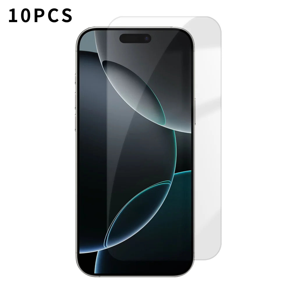 For iPhone 16 Pro Max 10Pcs HD Screen Protector High Aluminium-silicon Anti-fingerprint Tempered Glass Film (Not Complete Covering) - As Shown - 1