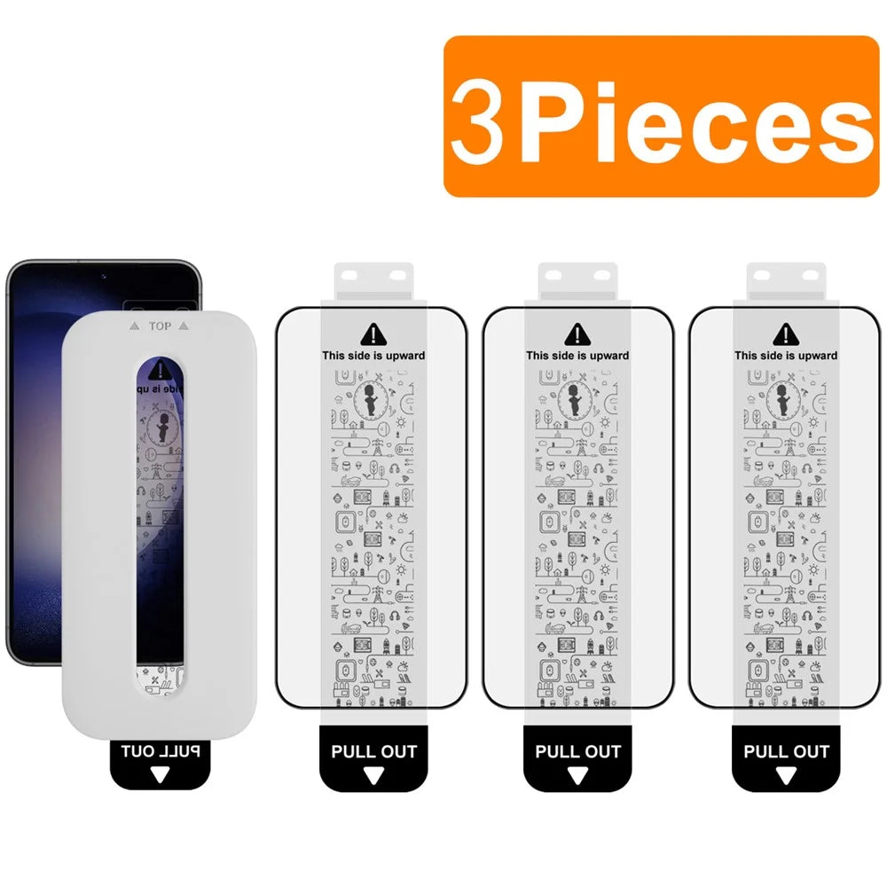 IMAK 3Pcs For Samsung Galaxy S23+ / S22+ 5G Tempered Glass Full Screen Protector Full Glue Film with Dust-free Installation Tool (Fingerprint Unlock) - Black - 1