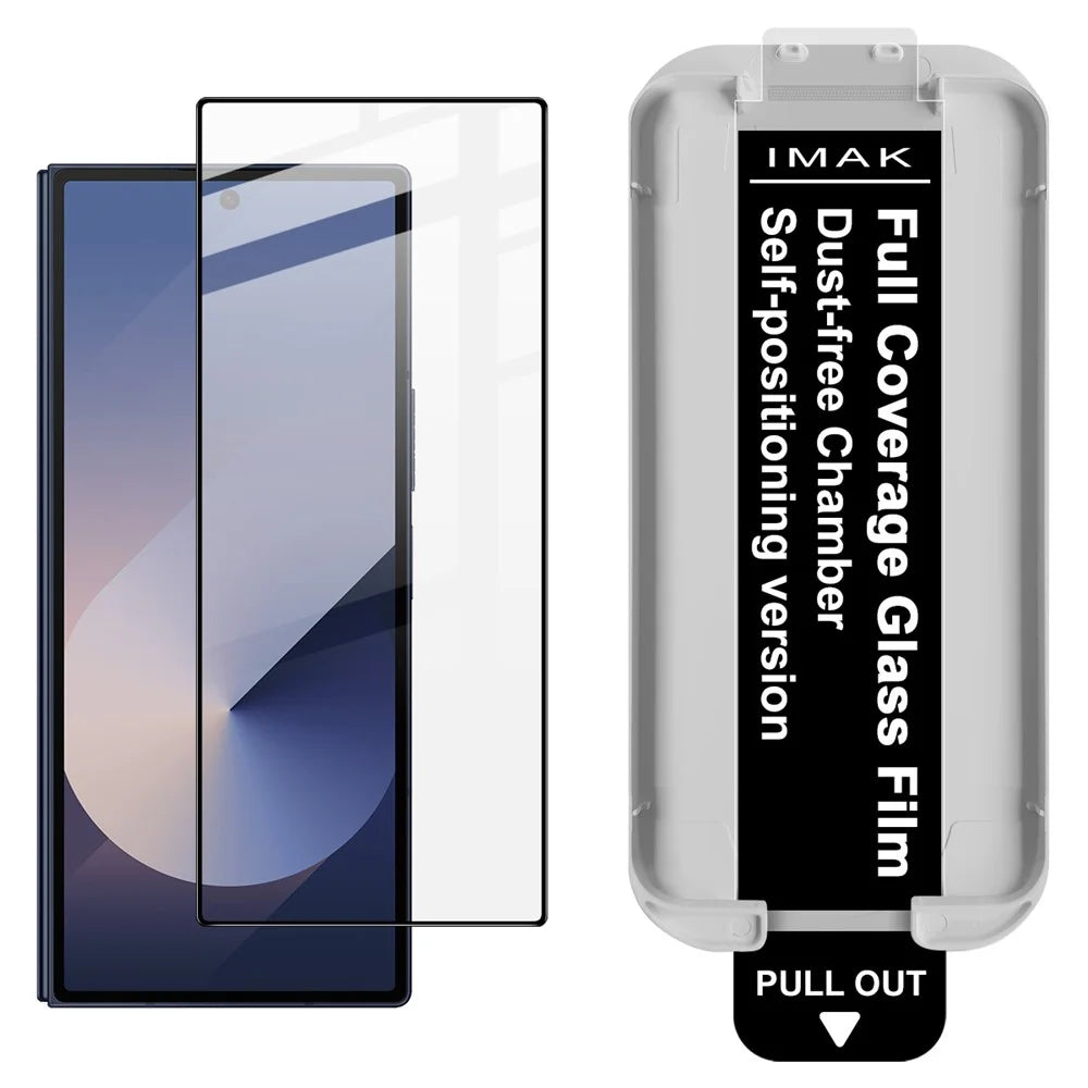 IMAK 3Pcs For Samsung Galaxy Z Fold6 5G Tempered Glass Full Screen Protector Full Glue Film with Dust-free Installation Tool - Black - 2