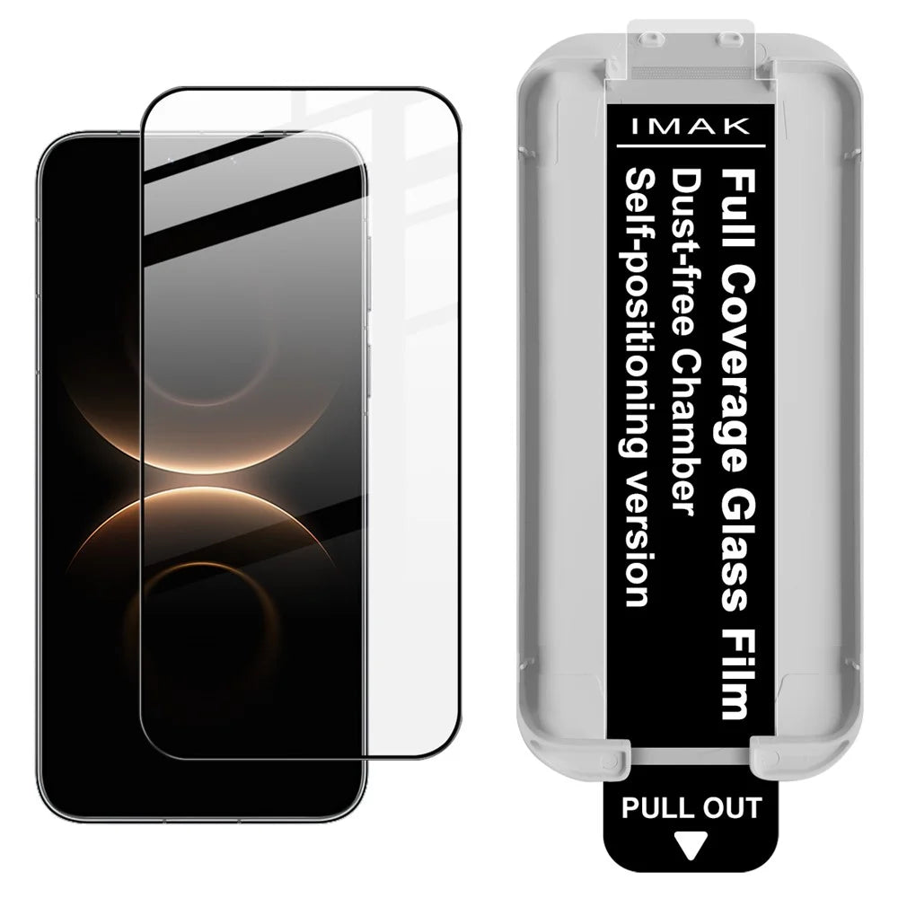IMAK 3Pcs For Huawei Mate 80 Pro Max / Mate 80 RS Ultimate / Mate 80 Pro Max Wind Tempered Glass Full Screen Protector Full Glue Film with Dust-free Installation Tool - Black - 2