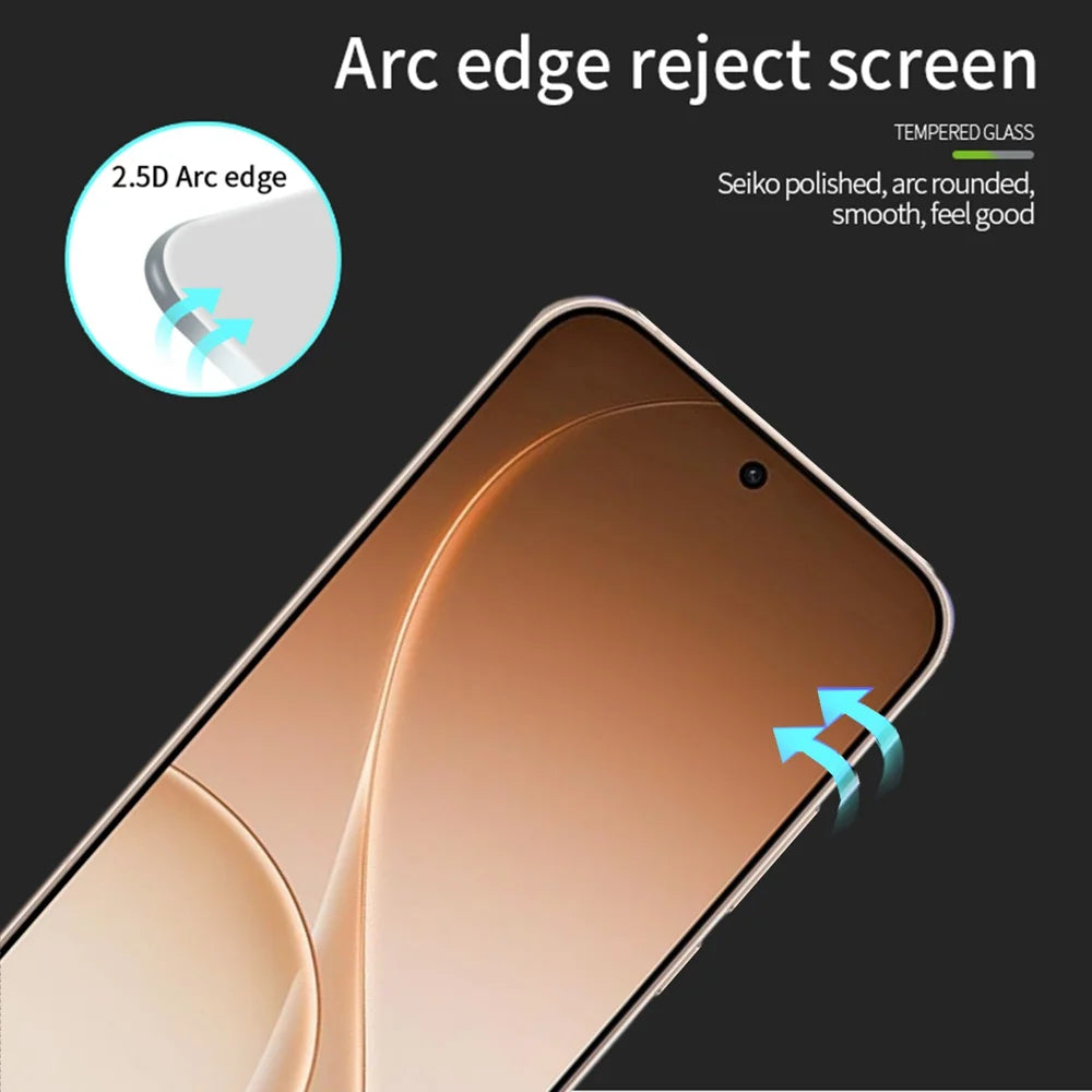 PINWUYO For Oppo Reno15 5G (China) / Oppo Reno15 Pro 5G (Global) Tempered Glass Film  JK Series-2 9H Full Glue Full Screen Protector - Black - 2