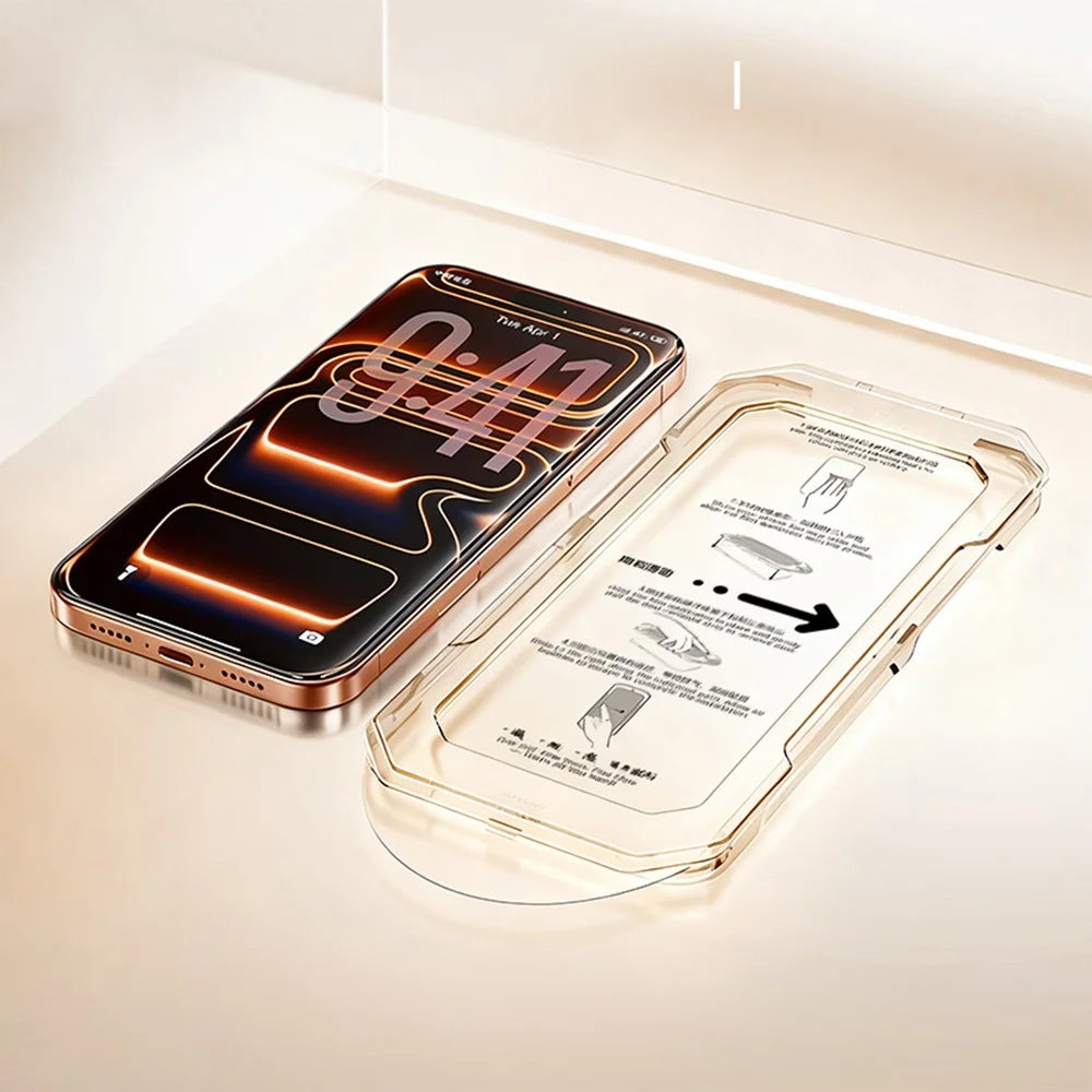 XUNDD XDTG-004 For iPhone 17 Pro Full Screen Protector Full Glue 0.33MM 2.5D HD High Aluminium Silicon Glass Film with Dust Removal Tool - Transparent - 2