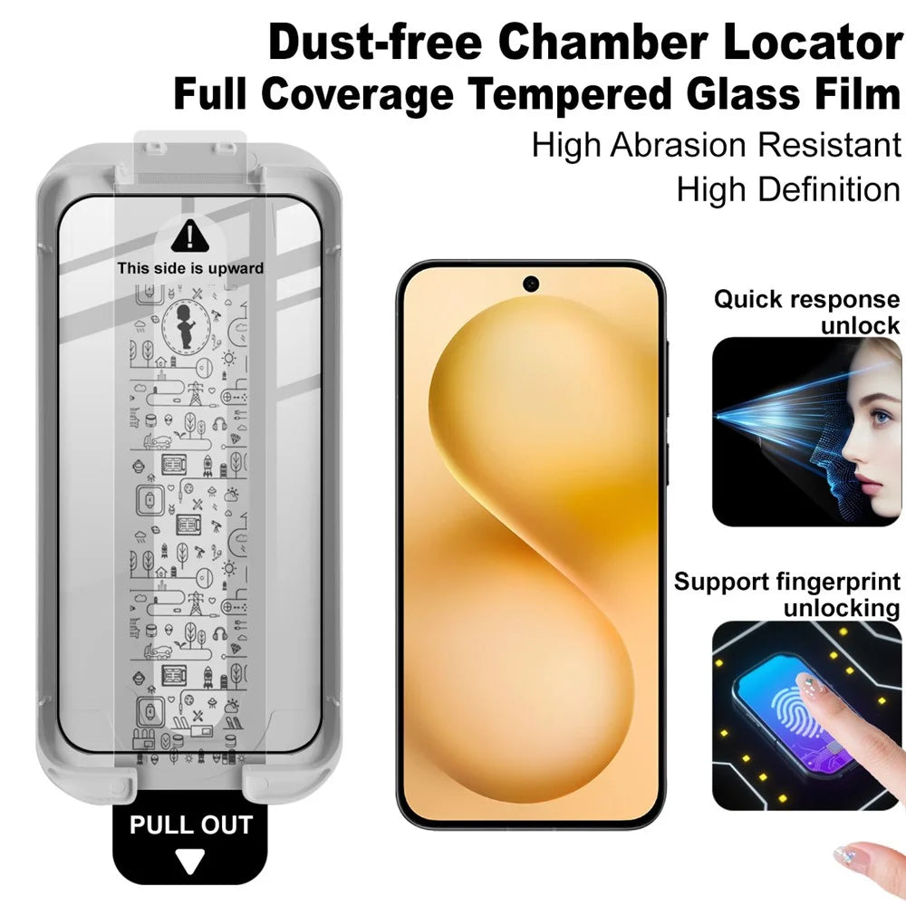 IMAK 3Pcs For vivo S30 Pro mini 5G Tempered Glass Full Screen Protector Full Glue Film with Dust-free Installation Tool (Fingerprint Unlock) - 3
