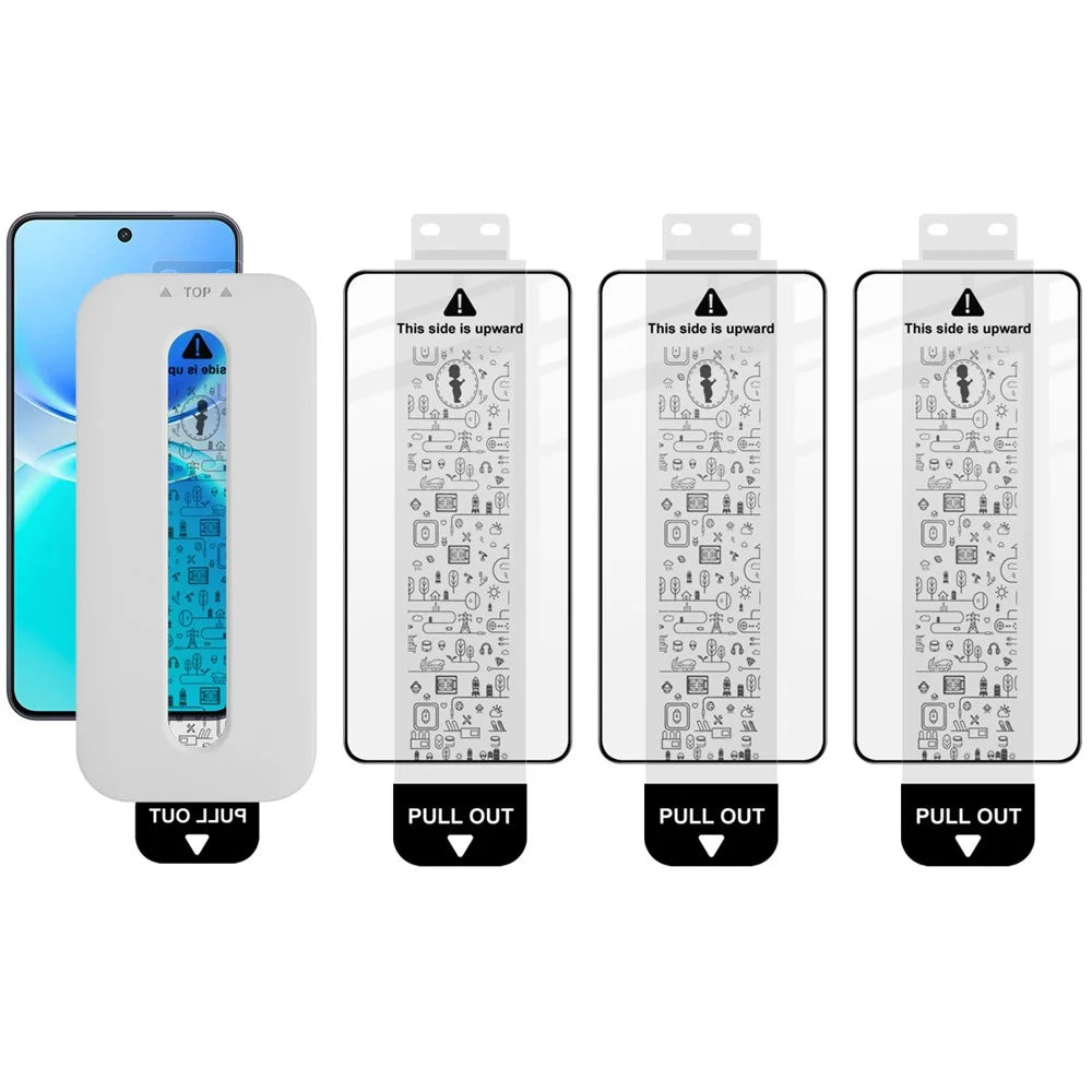 IMAK 3Pcs For vivo Y500 Pro 5G Tempered Glass Full Screen Protector Full Glue Film with Dust-free Installation Tool (Fingerprint Unlock) - 1