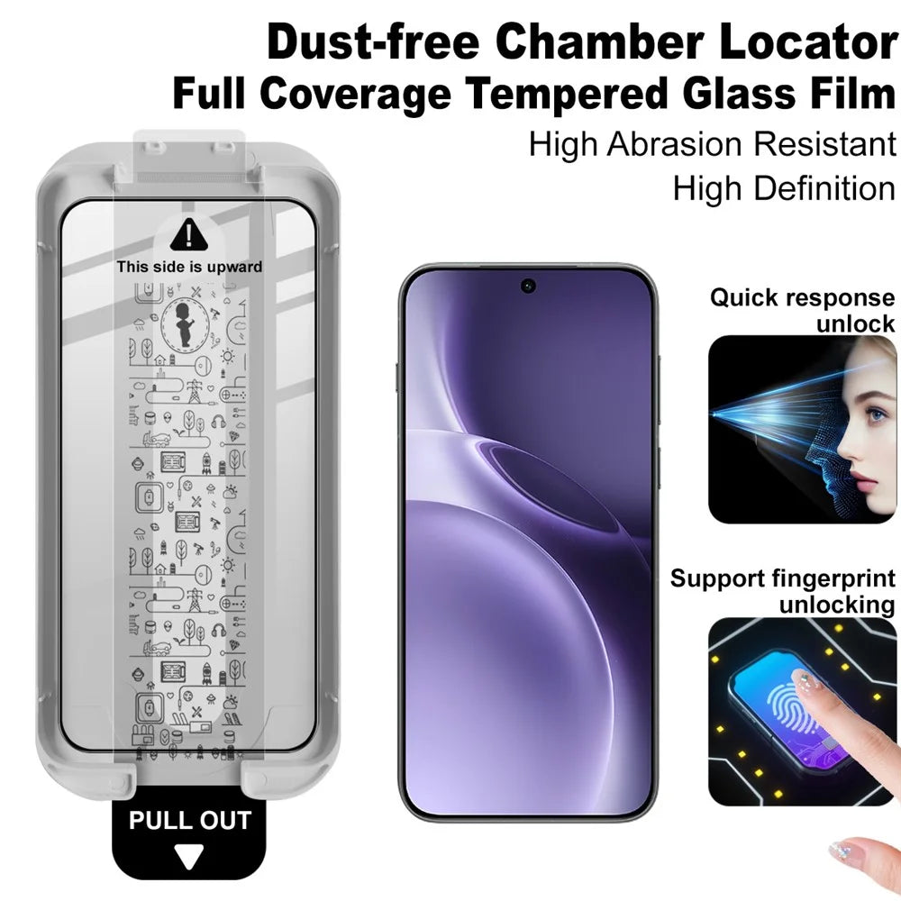 IMAK 3Pcs For vivo X300 5G Tempered Glass Full Screen Protector Full Glue Film with Dust-free Installation Tool (Fingerprint Unlock) - 3