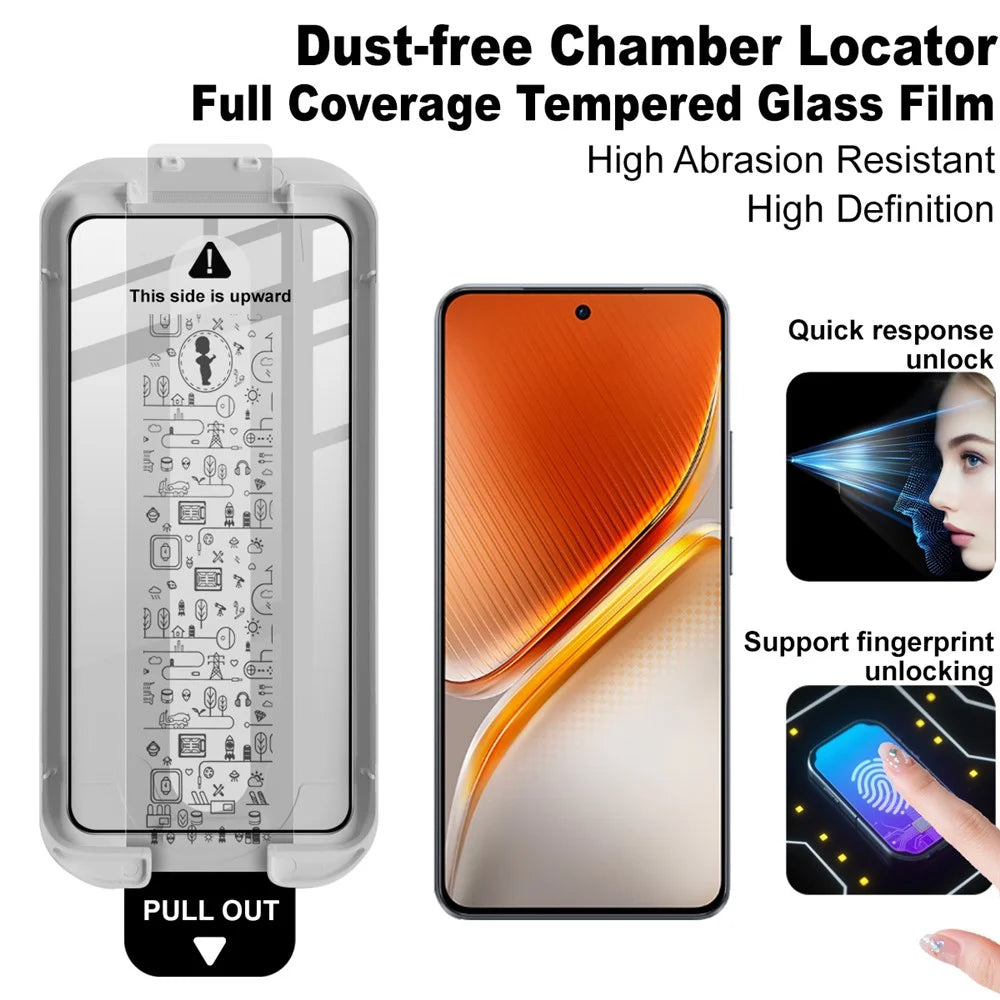 IMAK 3Pcs Tempered Glass For vivo iQOO Neo10 5G  /  iQOO Neo10 Pro 5G Full Screen Protector Full Glue Film with Dust-free Installation Tool (Fingerprint Unlock) - 3