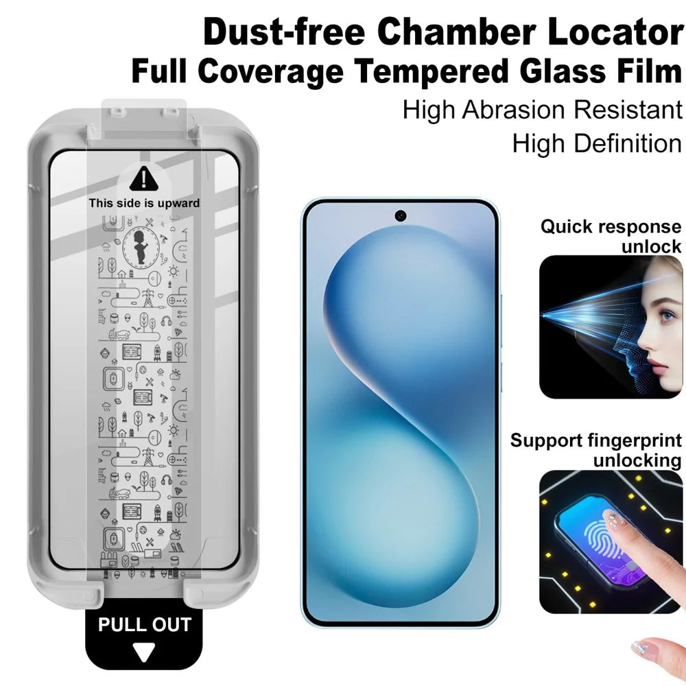 IMAK Tempered Glass For vivo S30 5G  /  S20 5G Full Screen Protector Full Glue Film with Dust-free Installation Tool (Fingerprint Unlock) - Black - 2