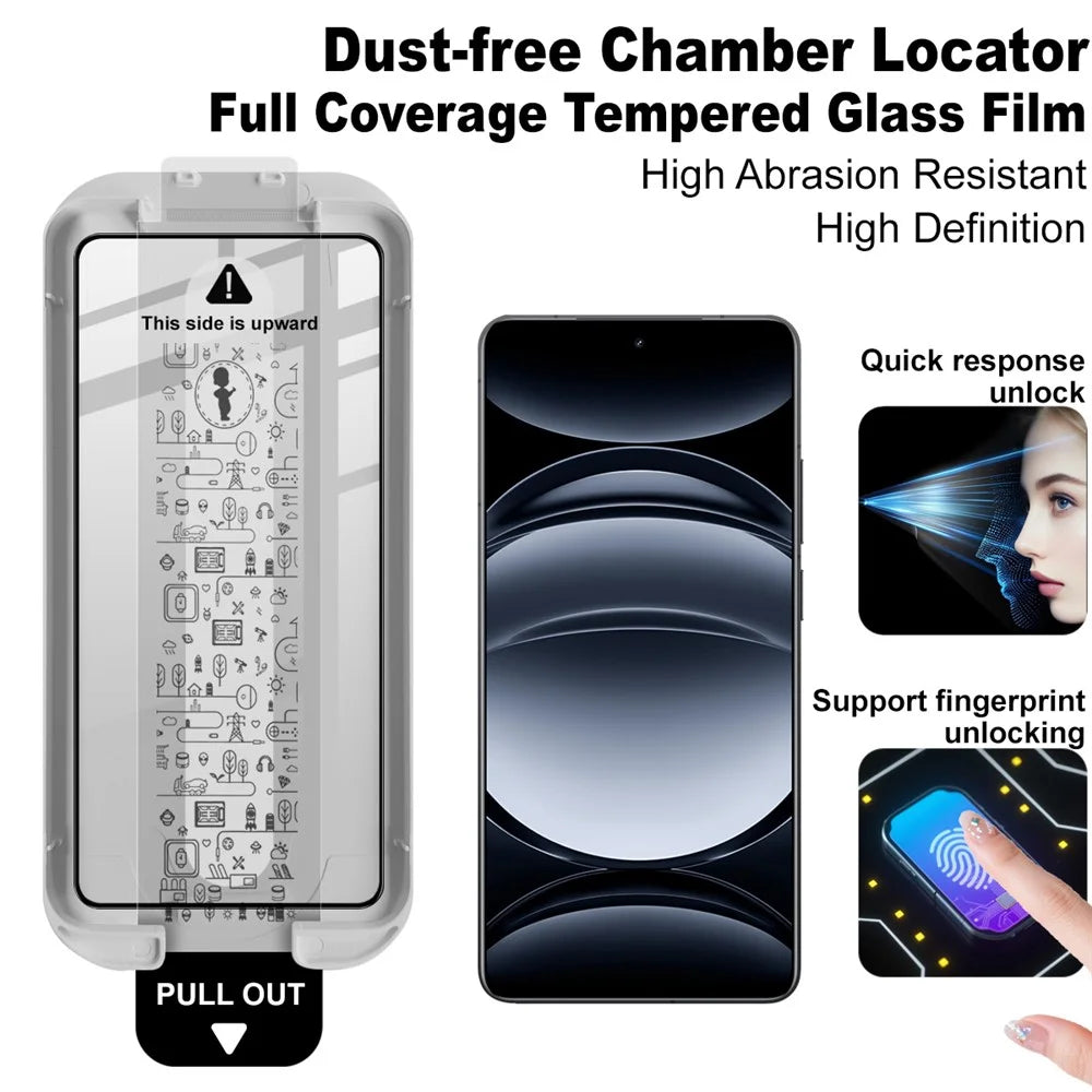 IMAK 3Pcs For Realme Neo7 SE 5G Tempered Glass Full Screen Protector Full Glue Film with Dust-free Installation Tool (Fingerprint Unlock) - 5