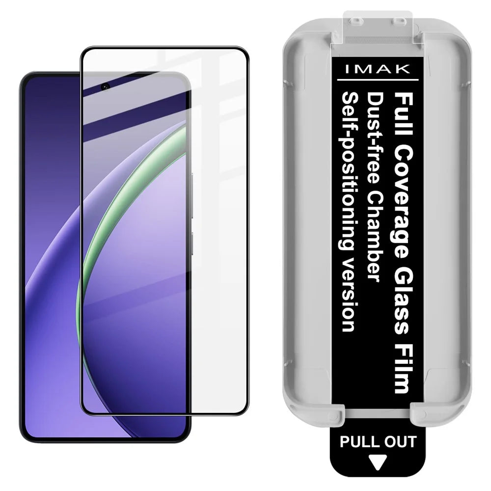 IMAK Tempered Glass For Oppo K13 Turbo 5G  /  K13 Turbo Pro 5G Full Screen Protector Full Glue Film with Dust-free Installation Tool (Fingerprint Unlock) - Black - 1