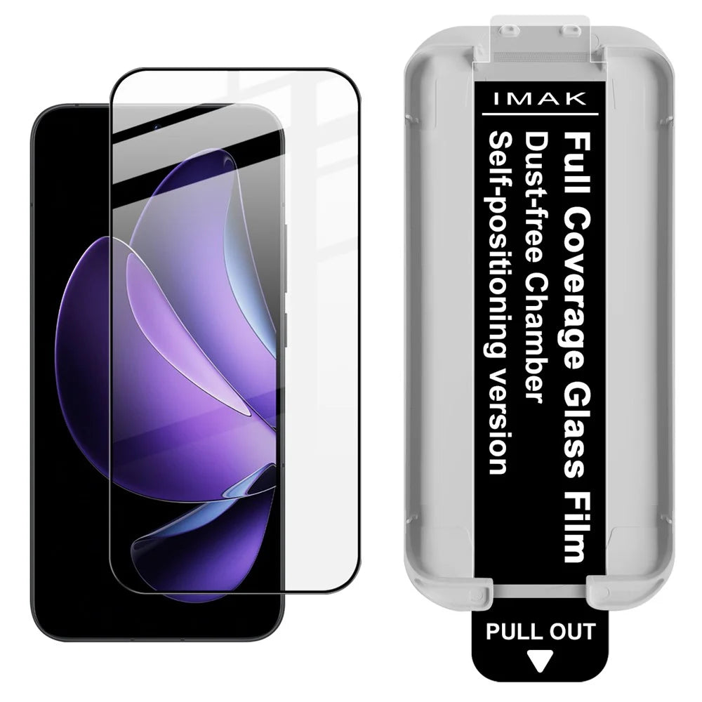 IMAK  Tempered Glass For Oppo A6 Pro 5G  /  4G  /  Reno13 5G (Global)  /  Reno14 5G (Global) Full Screen Protector Full Glue Film with Dust-free Installation Tool (Fingerprint Unlock) - Black - 1