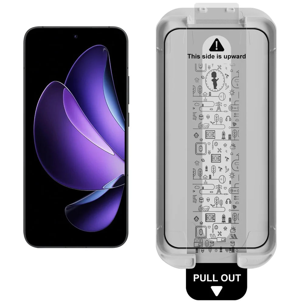 IMAK  Tempered Glass For Oppo A6 Pro 5G  /  4G  /  Reno13 5G (Global)  /  Reno14 5G (Global) Full Screen Protector Full Glue Film with Dust-free Installation Tool (Fingerprint Unlock) - Black - 2