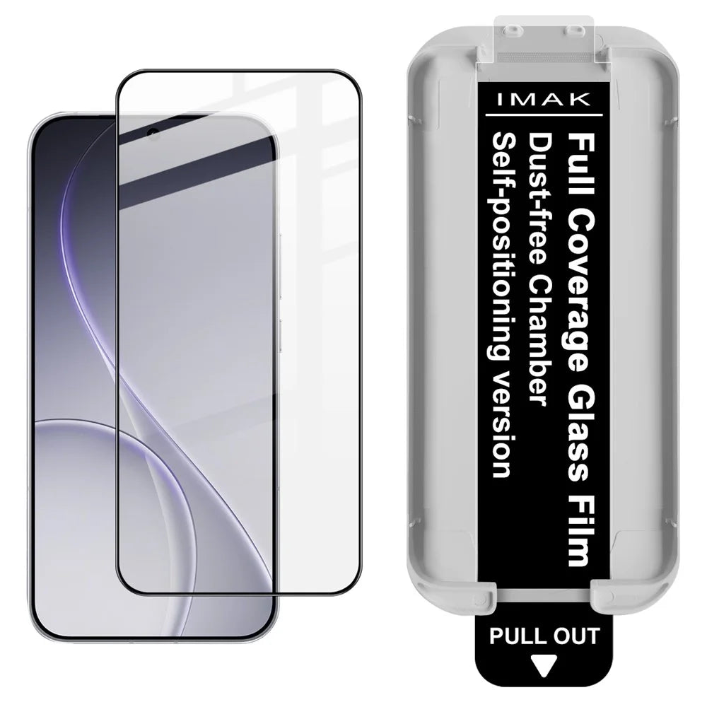 IMAK Tempered Glass For Oppo Reno15 Pro Max 5G (Global)  /  Reno15 Pro 5G (China) Full Screen Protector Full Glue Film with Dust-free Installation Tool (Fingerprint Unlock) - Black - 1