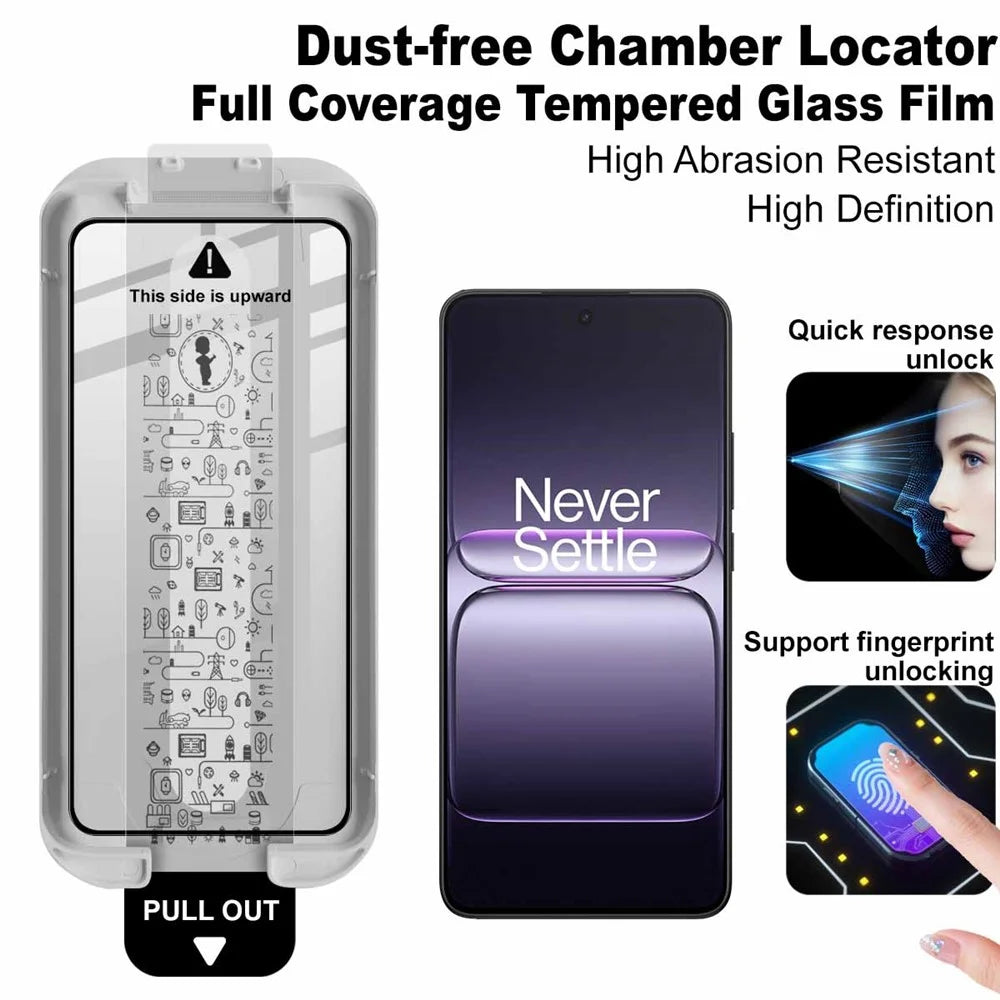 IMAK 3Pcs Tempered Glass For OnePlus Nord CE5 5G  /  Ace 5 Racing 5G Full Screen Protector Full Glue Film with Dust-free Installation Tool (Fingerprint Unlock) - 5