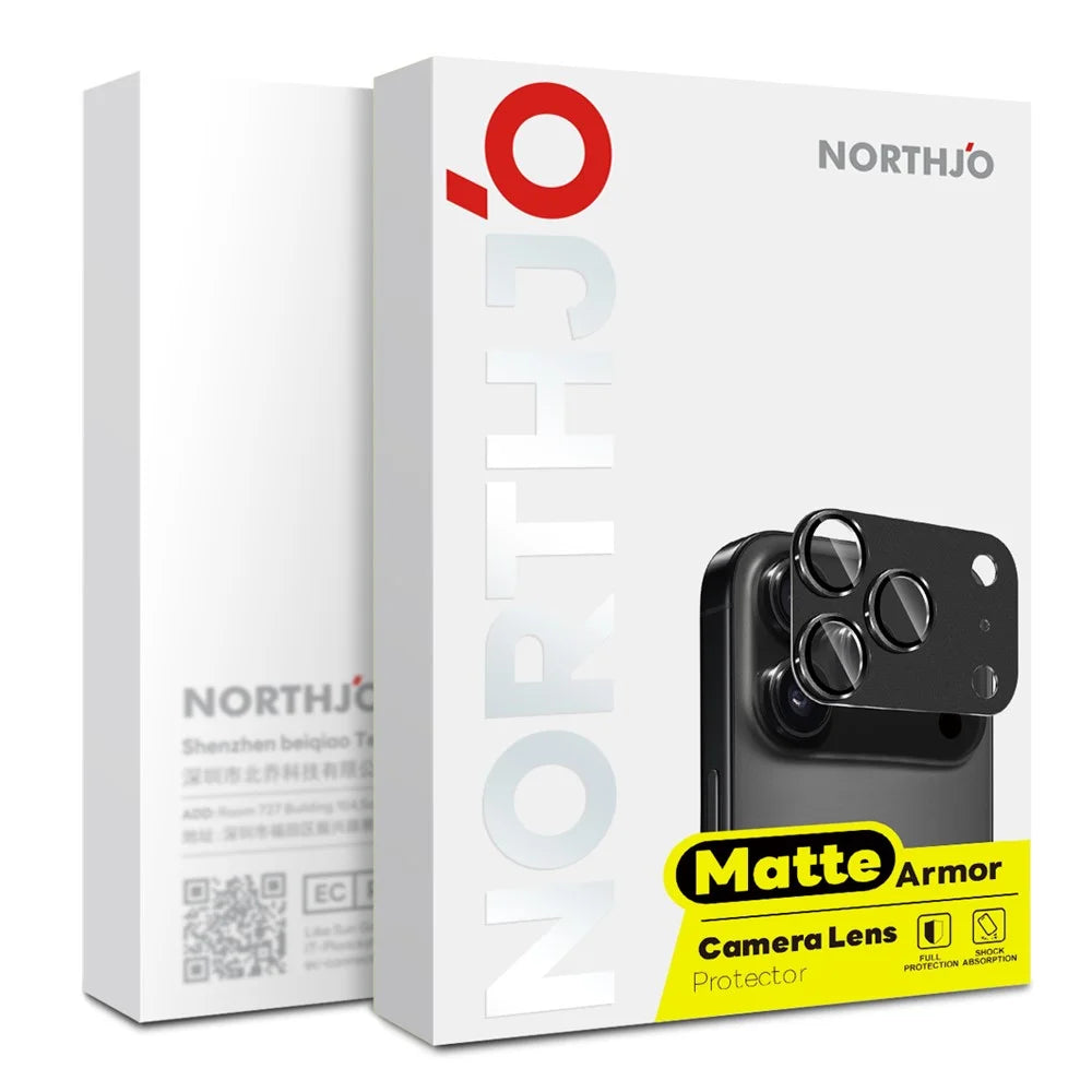 NORTHJO For Samsung Galaxy S26+ Camera Lens Protector Matte Integrated Metal Tempered Glass Lens Film (Complete Covering) - Orange - 5