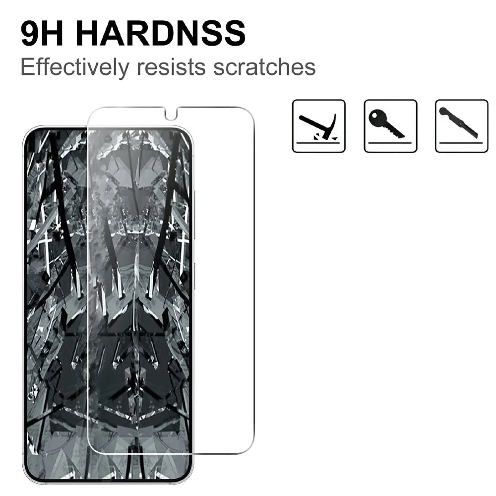 For Samsung Galaxy S26 Clear Tempered Glass Screen Protector Anti-Explosion Film (NOT Complete Covering) + Full Coverage Camera Lens Protector - Transparent - 3