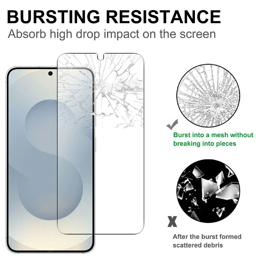 For Samsung Galaxy S26 Clear Tempered Glass Screen Protector Anti-Explosion Film (NOT Complete Covering) + Full Coverage Camera Lens Protector - Transparent - 4