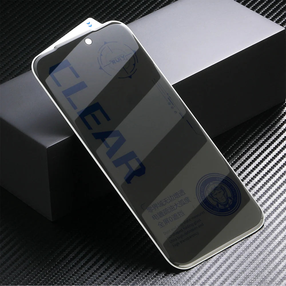 For iPhone 16 Pro Max 10Pcs Anti Spy Screen Protector 3D Round Edge Full Coverage Tempered Glass Film - Black - 2