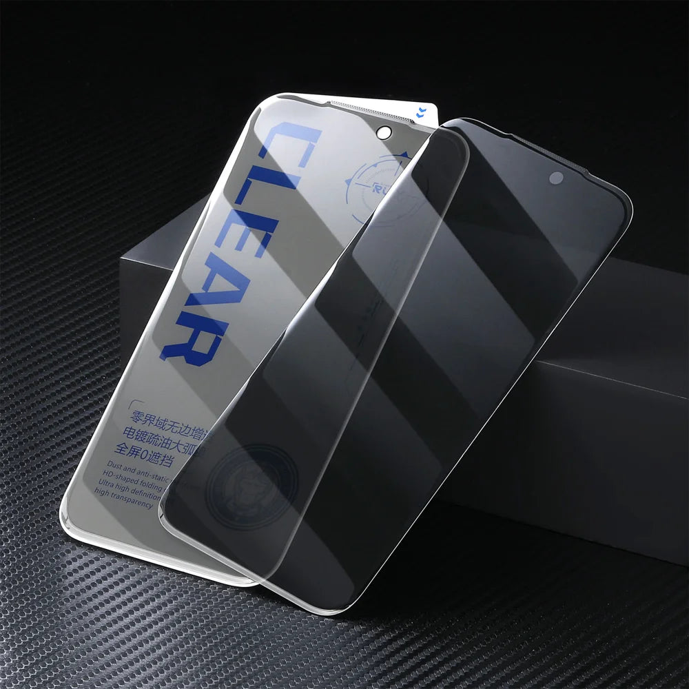 For iPhone 16 Pro Max 10Pcs Anti Spy Screen Protector 3D Round Edge Full Coverage Tempered Glass Film - Black - 4