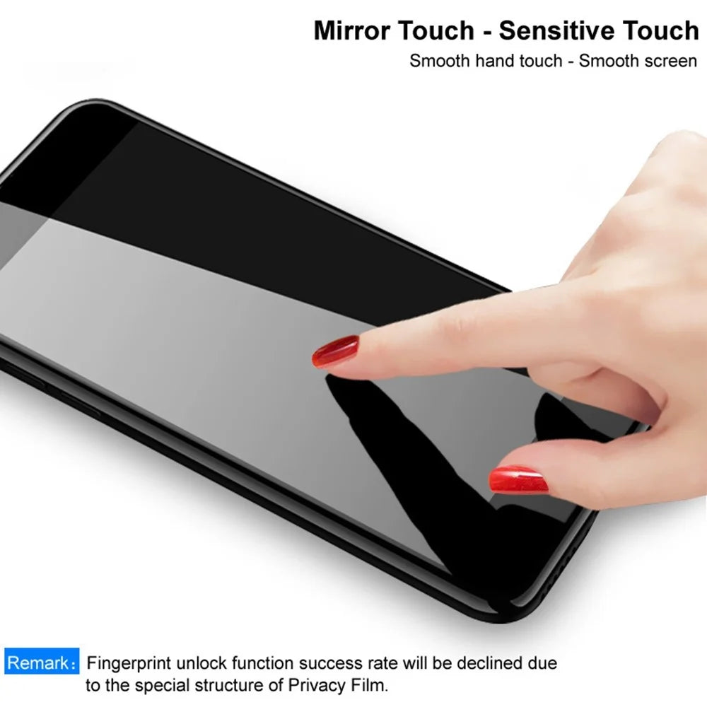 IMAK For OnePlus Turbo 6 5G / Turbo 6V 5G / Nord 6 5G Privacy Screen Protector Anti Peep Full Cover Tempered Glass Film (Fingerprint Unlock) - Black - 7