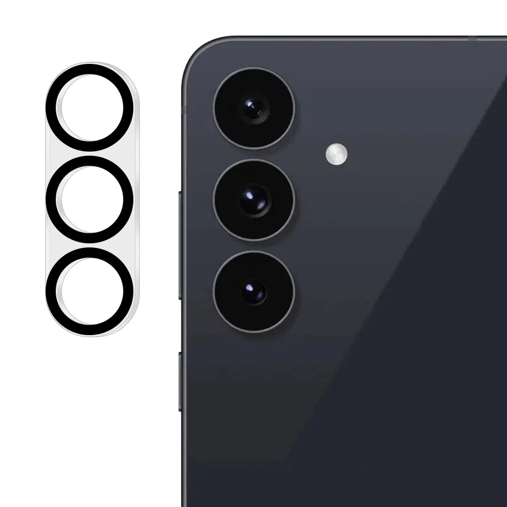 For Samsung Galaxy S24 Tempered Glass Lens Protector Silk Printing Camera Lens Film - Black - 1