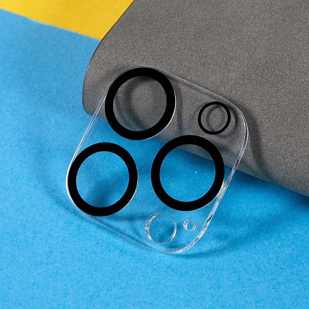 For iPhone 14 Pro Max / iPhone 14 Pro Tempered Glass Lens Protector Silk Printing Camera Lens Film - Black - 2