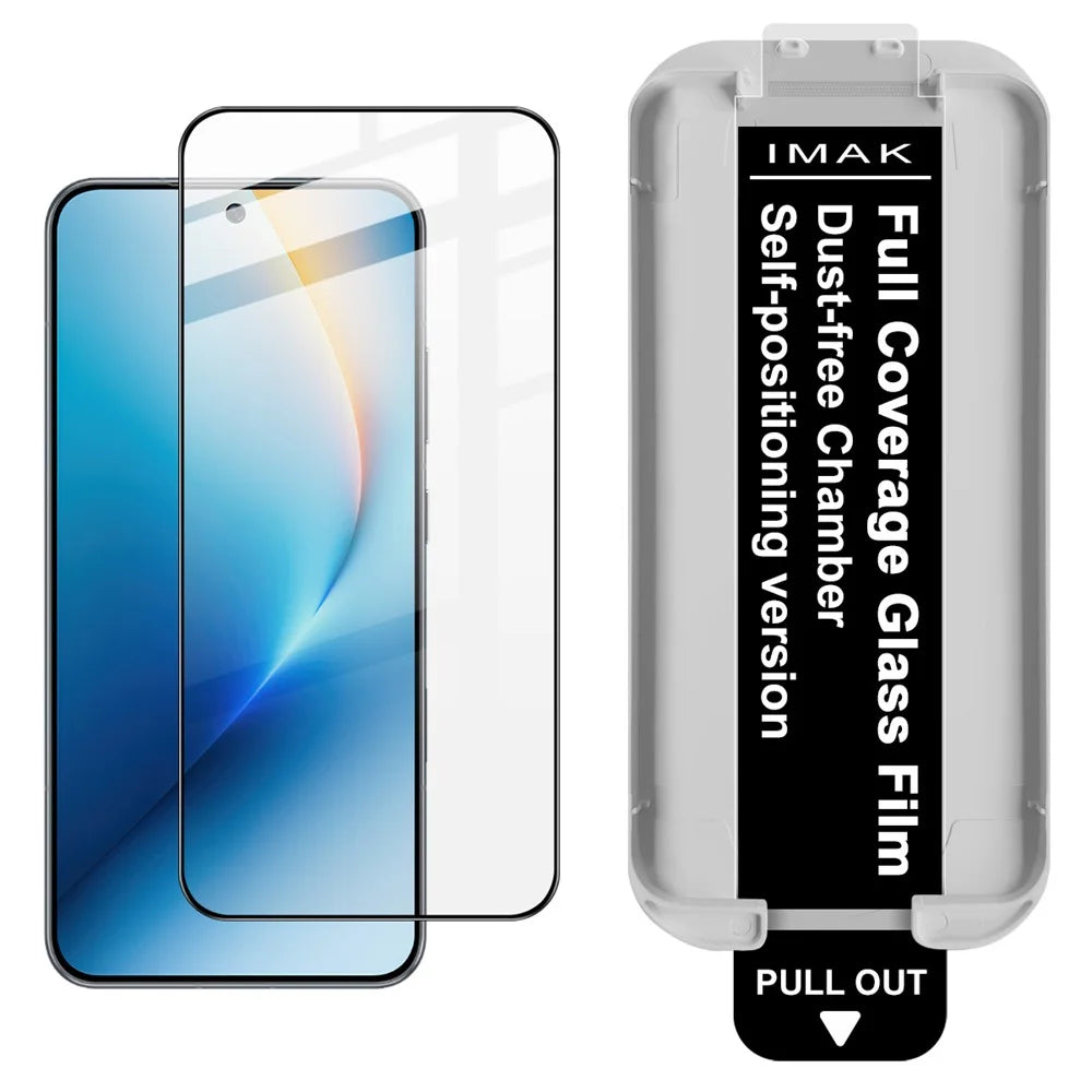 IMAK 3Pcs For Honor Win 5G / Win RT 5G Tempered Glass Full Screen Protector Full Glue Film with Dust-free Installation Tool (Fingerprint Unlock) - Black - 2
