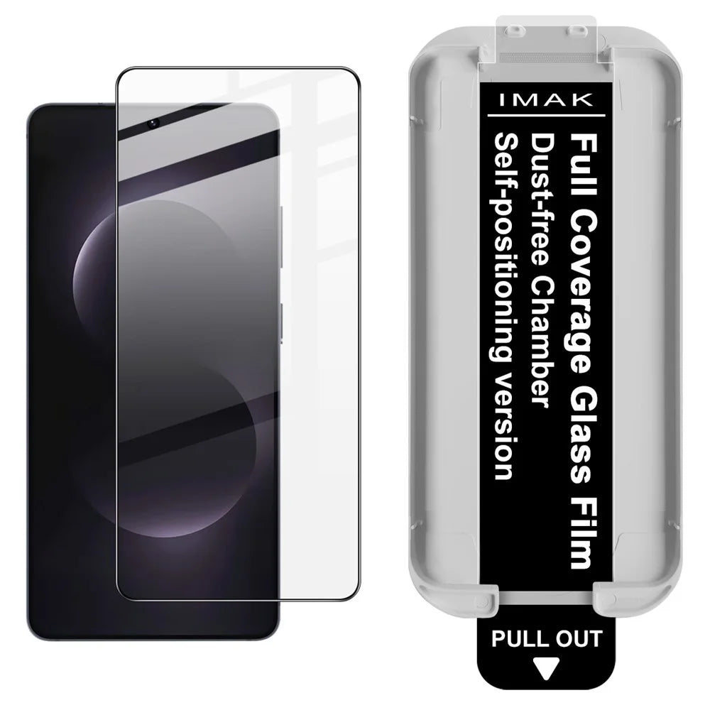 IMAK For Samsung Galaxy S26 Ultra Tempered Glass Full Screen Protector Full Glue Film with Dust-free Installation Tool (Fingerprint Unlock) - Black - 1