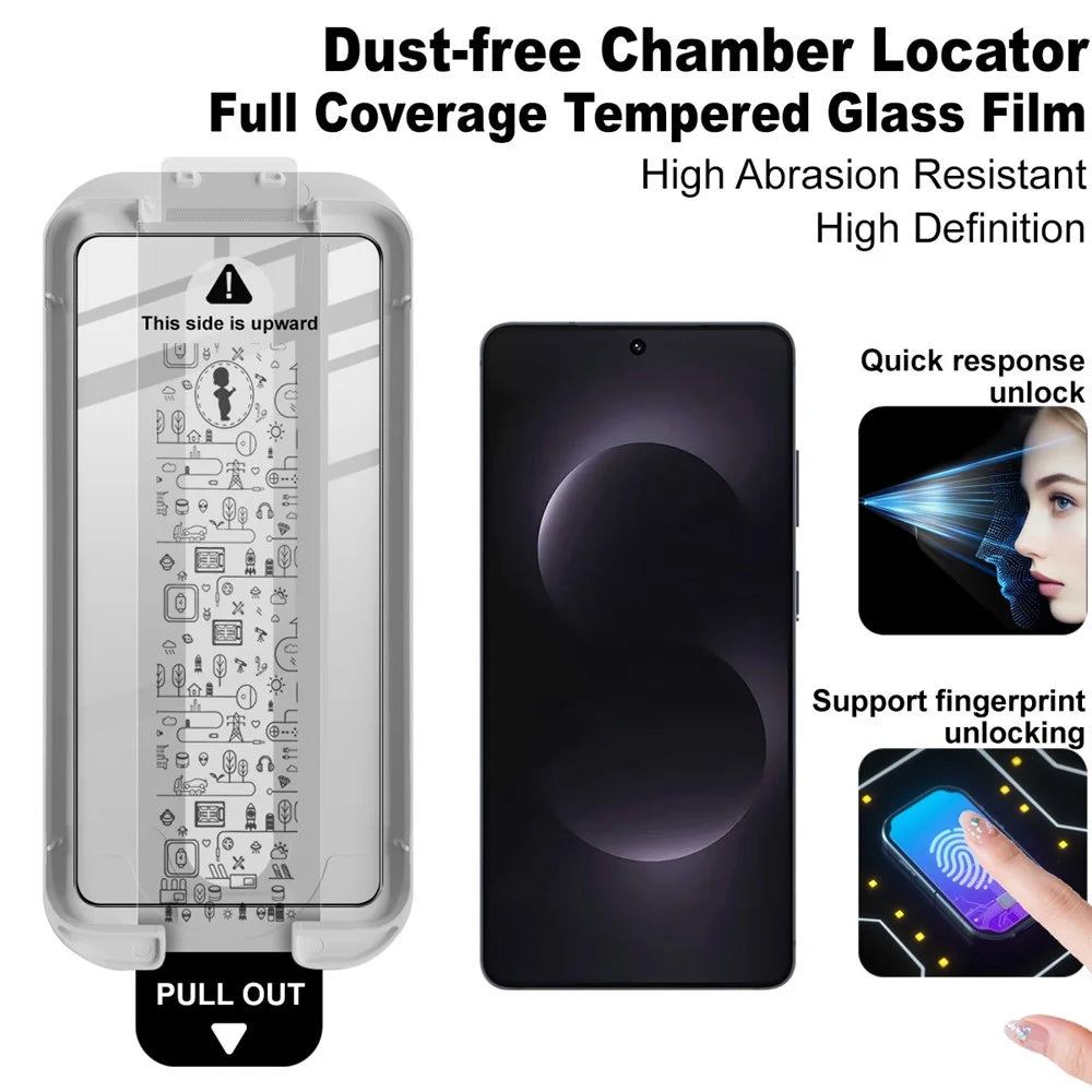 IMAK For Samsung Galaxy S26 Ultra Tempered Glass Full Screen Protector Full Glue Film with Dust-free Installation Tool (Fingerprint Unlock) - Black - 3