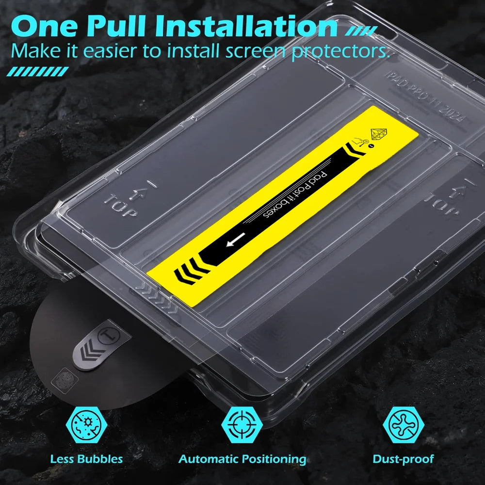 For iPad Air 13 (2026) / (2025) / (2024) Screen Protector Arc Edge Tempered Glass Film with Auto Dust-free Installation Tool (NOT Complete Covering) - Transparent - Transparent - 3
