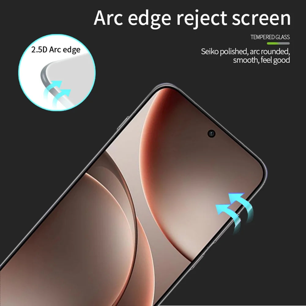 MOFI For Honor Magic8 5G / Oppo Find X9 5G Screen Protector  9H Full Glue Full Coverage High Aluminum-Silicon Glass Film - Black - 2