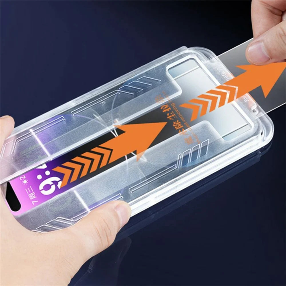For iPhone Air Full Screen Protector Full Glue Automatic Dust Removal Tempered Glass HD Clear Film with Automatic Alignment Tool - Transparent - 4