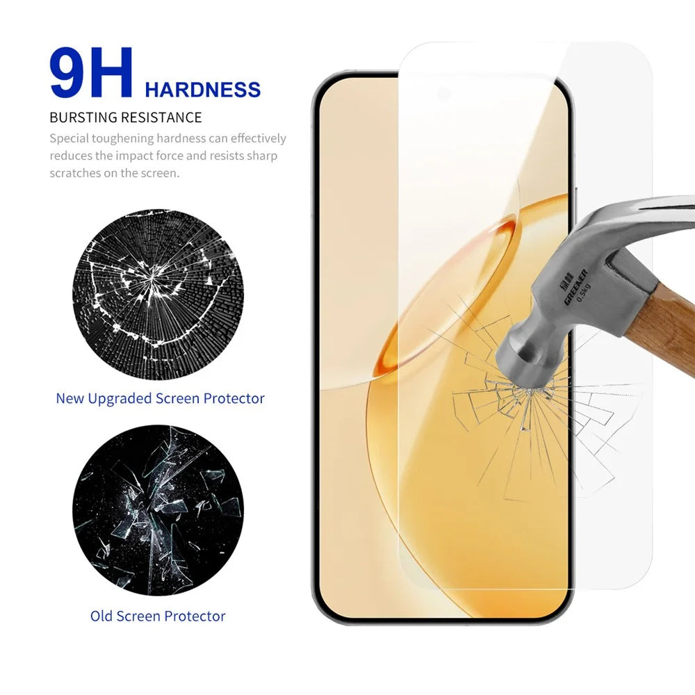 RURIHAI For Realme 16 5G Screen Protector 0.26mm 2.5D Full Glue High Aluminium Silicon Glass Film (NOT Complete Covering) - Transparent - 3