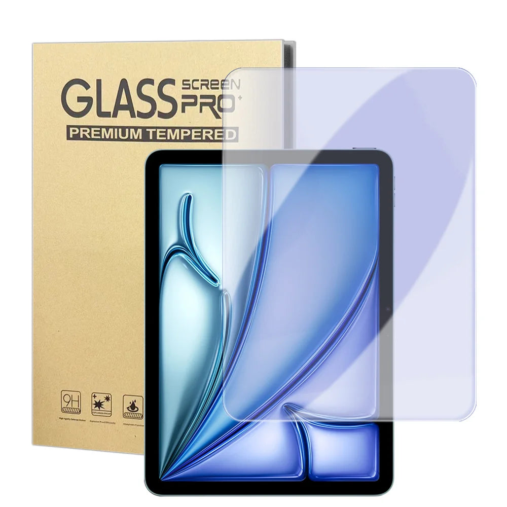For iPad Air 11 (2026) / (2025) / (2024) Screen Protector Purple Light Eye Protection Anti Fingerprint Tempered Glass Film (NOT Complete Covering) - Transparent - 1