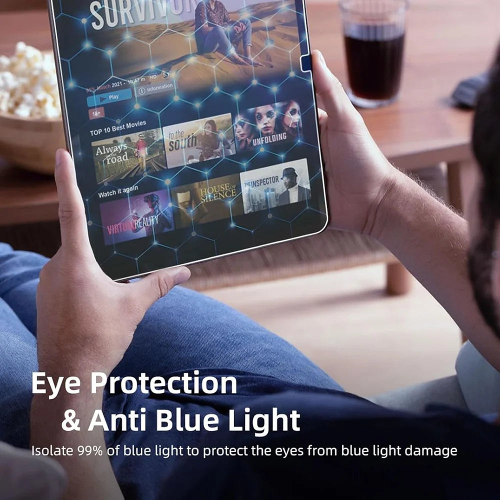 For iPad mini 4 Screen Protector Purple Light Eye Protection Anti Fingerprint Tempered Glass Film (NOT Complete Covering) - Transparent - 2