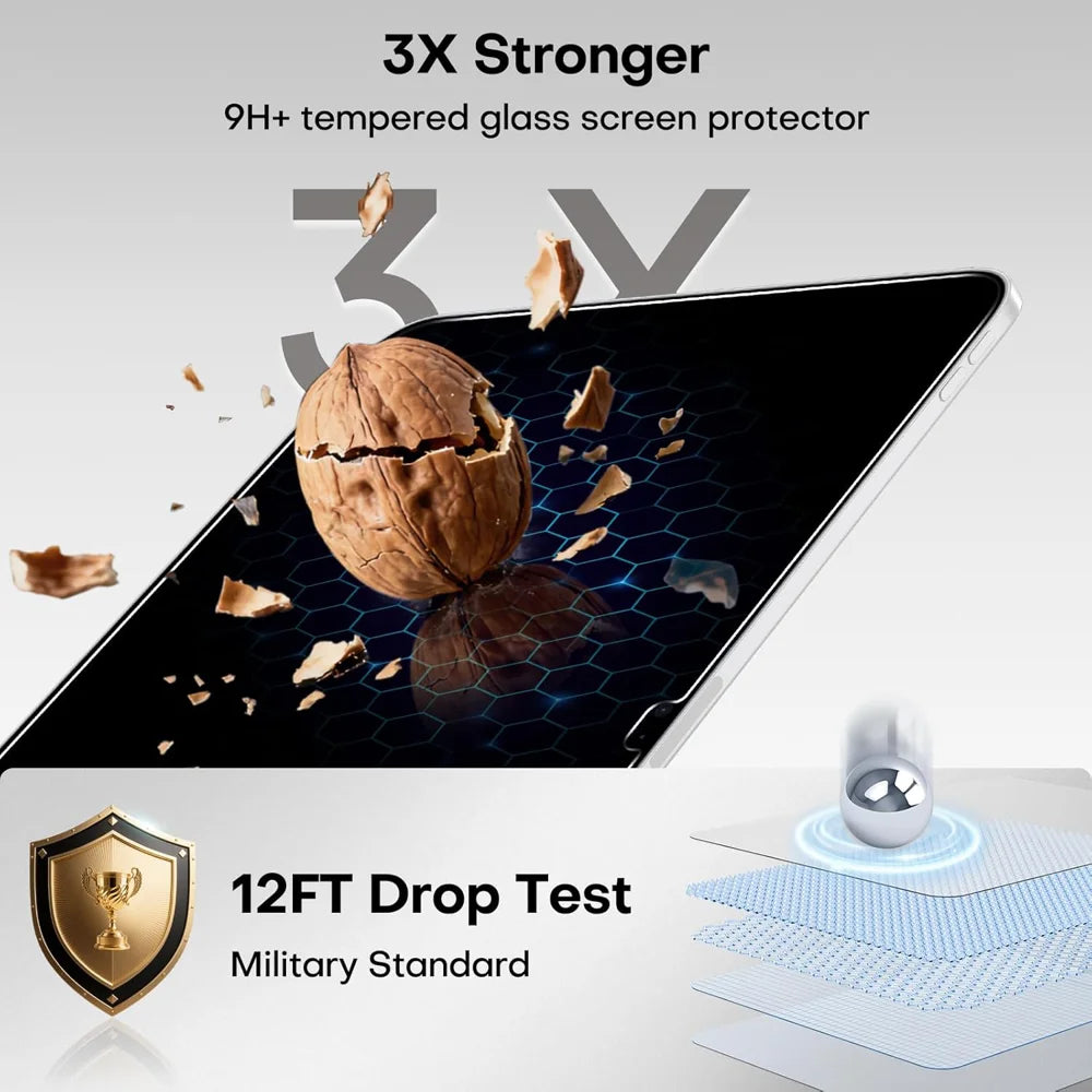 For iPad 10.2 (2020) / iPad 10.2 (2019) / iPad 10.2 (2021) Anti Spy Privacy Screen Protector Anti Fingerprint Tempered Glass Film (NOT Complete Covering) - Black - 3