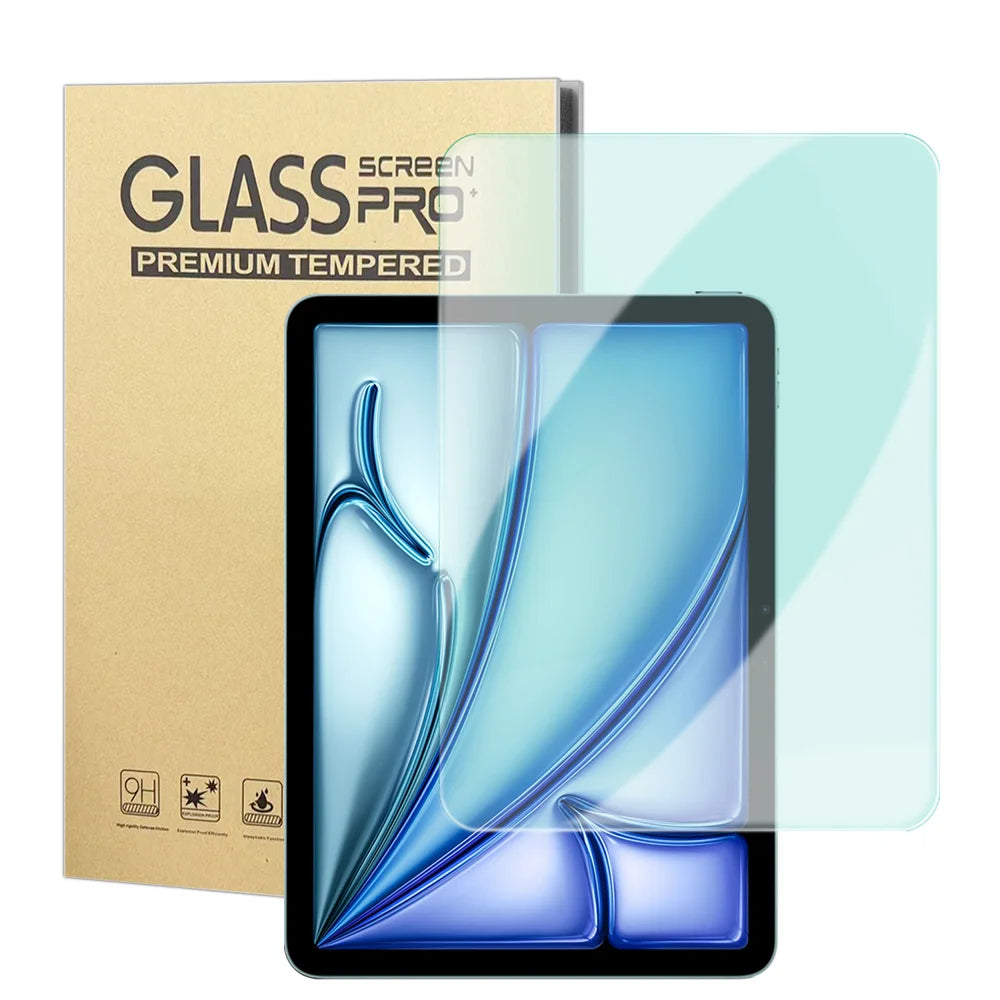 For iPad Air 13 (2026) / (2025) / (2024) Screen Protector Green Light Eye Protection Tempered Glass Film (Not Complete Covering) - Transparent - 1