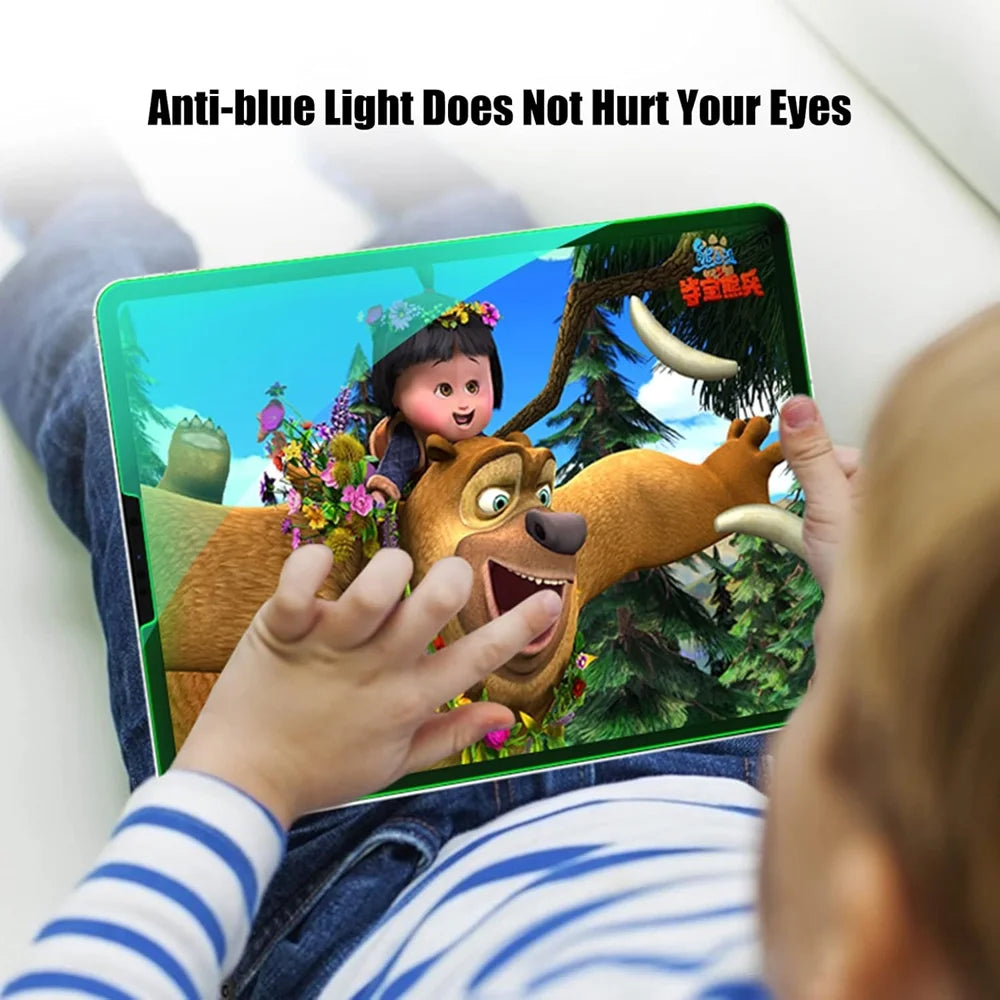 For iPad Air (2020) / iPad Air (2022) Screen Protector Green Light Eye Protection Tempered Glass Film (Not Complete Covering) - Transparent - 2